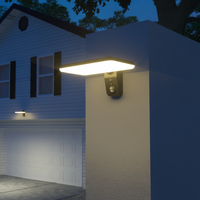 Lampe murale solaire LED extérieure au design minimaliste élégant, étanche IP65, avec détecteur de mouvement PIR, pour jardin, cour, balcon