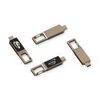 Flashdisk USB LED, Penyimpanan USB Stick Tipe C, Flash Stick Ponsel, Pendrive 128GB, Gantungan Kunci Pen Drive