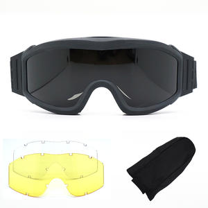 Lunettes tactiques d'extérieur de haute qualité avec 3 verres interchangeables, ensemble de lunettes de sécurité sportives, anti-buée, UV400, résistance aux chocs - Product Image 1
