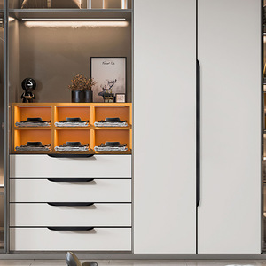 Poignée de porte et de tiroir en alliage d'aluminium, style minimaliste italien moderne, avec poignée à bouton, design traversant sans fente - Product Image 3