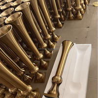 Haute qualité luxe or grand métal trompette Vase 100cm élégant support de fleurs pour centres de Table décorations de maison et de mariage