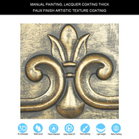 Plafonds en PVC de style campagnard, panneaux muraux 3D en relief, panneaux décoratifs ignifuges pour usage hôtelier, or antique PL63