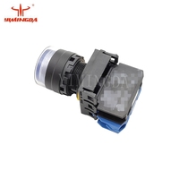 Bouton poussoir lumineux en métal blanc pour pièces de machine de découpe automatique XLS50