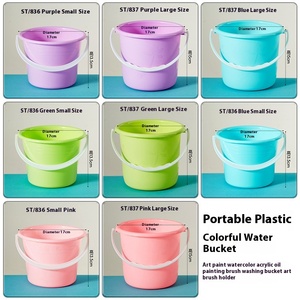 Petit seau utilitaire polyvalent pour fournitures d'<span class=keywords><strong>art</strong></span> plastique découvert pour le rangement de la pêche des jouets de plage pour le lavage des stylos - Product Image 2