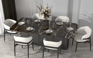 Dalle de marbre noir de Chine avec marbre poli glacé doré d'Athènes, dalles de marbre pour murs et sols - Product Image 4