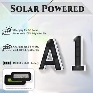 Numeri Civici Luminosi a Energia Solare da 9 Pollici per Esterni, Insegne LED Impermeabili per Indirizzi, Grandi e Personalizzabili - Product Image 2