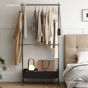 Modern Stainless Steel Clothes <b>Rack</b> With <b>Storage</b> Drawer Portable Wardrobe For Bedroom And Living Space - Product Image 4