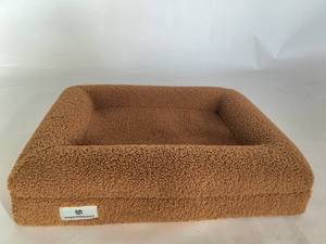 Braunes Memory-Komfort Rundes Katzen- & Hundebett aus Cord-Wolle Abnehmbar Waschbar Solides Design - Product Image 2