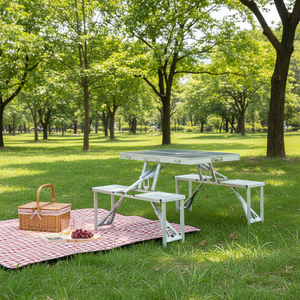 Mesa de Picnic Plegable de Aluminio Moderna para Exteriores, Modelo Wending 9918, en Oferta - Product Image 1