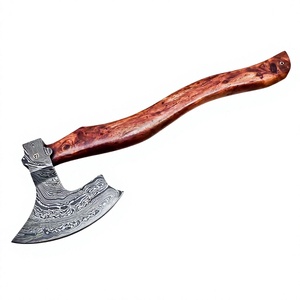 Hacha de supervivencia con mango de madera tallado a mano y hoja de acero forjado, herramienta para exteriores, hacha OEM en venta a bajo precio. - Product Image 1