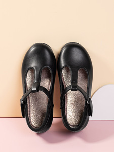 Wholesale Leather Girls KIds T Bar Mary Jane Fashion Princess Walking Comfortable Ballroom Black <b>School</b> Shoes for Kids - Product Image 3