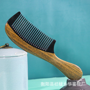 Handmade Cow Horn Hair <b>Comb</b> <b>Wide</b> Tooth 15-20Cm For Children Adults Pregnant Women General Use Solid Color - Product Image 2