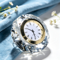 Cadeau de mariage, horloge en cristal diamant, horloge de bureau en cristal, décoration d'hôtel, cadeau commémoratif d'affaires, horloge en cristal en forme de diamant