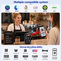Escáner de Códigos de Barras Omnidireccional 2D YUANAIDC, Lector de Códigos QR de Escritorio, Automático, Manos Libres, USB, para Sistemas POS de Minoristas