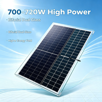 Panneau solaire bifacial de type N 570W 580W 590W, module PV monocristallin double vitrage, taille des cellules 156,75, 2465x1134x30mm, pour toiture résidentielle