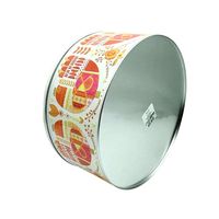 Boîte à gâteau en fer blanc réutilisable de 10 pouces, sans danger pour les aliments, avec couvercle, grand récipient en métal pour gâteaux, sandwichs, collations et bonbons