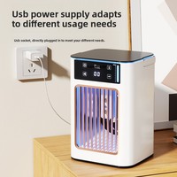 Mini ventilateur brumisateur USB compact, ventilateur de bureau électrique portable avec contrôle tactile, 3 vitesses, faible bruit, humidificateur en plastique ABS