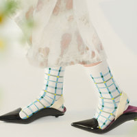 Chaussettes d'été respirantes pour femmes en coton mercerisé et nylon, jacquard, logo personnalisable, confortables, mi-mollet, tricotées, usage quotidien
