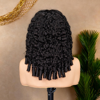 Pelucas al por mayor sin pegamento de cabello humano virgen birmano rizado, talla M, peluca frontal de encaje HD 9*6, con cutícula intacta, para mujeres afroamericanas