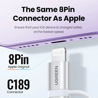 UGREEN Kabel USB Pengisian Cepat 3 in 1 Dengan Kabel Apple Type-C Micro USB Lighting MFi Nylon Braid untuk Ponsel 14 13 Pro Max