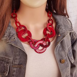 New Fashion Exaggerated Atmosphere Female Acrylic Ring Pendant Necklace Acrylic for Women Fashion Neck Ornaments - Product Image 1