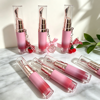 Huile repulpante hydratante OEM en gros avec applicateur métallique rafraîchissant, saveur fruitée, huile magique pour les lèvres, maquillage végétalien, gloss teinté