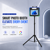 Photomaton professionnel DSLR avec écran tactile HD IPS 15,6 pouces, trépied et impression en libre-service pour location de studio et événements