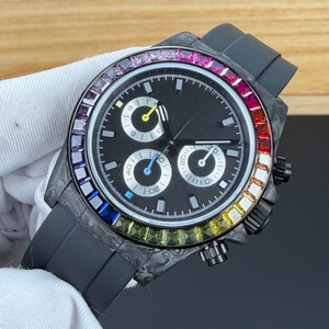 Reloj de lujo de alta calidad con caja de fibra de carbono, diseño de gemas arcoíris, estilo moderno, reloj mecánico multifuncional - Product Image 3