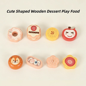 Ensemble de jeu personnalisé <span class=keywords><strong>en</strong></span> <span class=keywords><strong>bois</strong></span> : Présentoir à desserts, service de thé, cadeau d'anniversaire, <span class=keywords><strong>jouet</strong></span> alimentaire de <span class=keywords><strong>cuisine</strong></span>, jeu d'imitation Montessori pour filles - Product Image 3