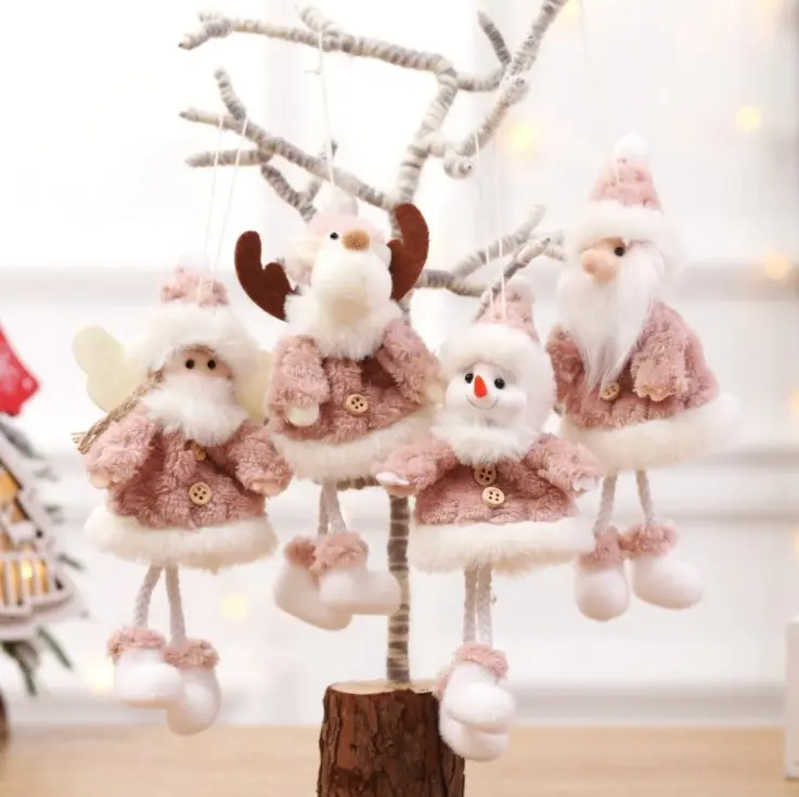 Kerstboom Ornamenten Santa Claus Sneeuwpop Elanden Engel Poppen Hanger Huis Kerstversiering