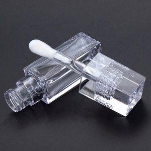 High Quality Empty Plastic square All <b>clear</b> Crystal Big Brush Wand Lip <b>Gloss</b> Container Tubes Cosmetic Packaging 8ml - Product Image 3