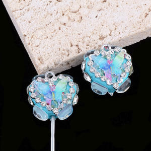 Diamante mariposa color tulipán amor diamante bola agujero recto cuentas DIY teléfono móvil llavero collar Accesorios - Product Image 3