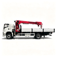 Grue montée sur camion Isuzu 4x2 de 8 tonnes avec nacelle élévatrice pour travaux de réparation municipale