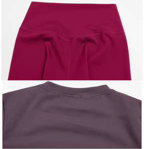 Conjuntos Deportivos de 2 Piezas para Mujer SHINBENE, Tops Cortos Básicos de Manga Corta y Leggings Capri de Cintura Alta, Ropa Deportiva Informal - Product Image 6