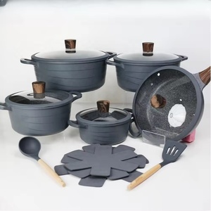 Batterie de cuisine premium avec revêtement céramique, 15 pièces, antiadhésive, grande taille, compatible induction, fond capsule, en promotion - Product Image 1
