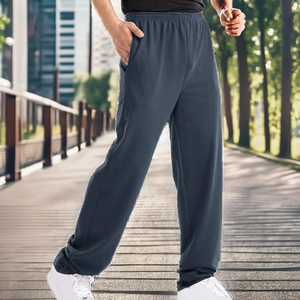 Premium Quality Sporty Men's Casual <b>Trousers</b> High <b>Waist</b> Canvas Fabric <b>Elastic</b> <b>Waist</b> Breathable Eco-Friendly Quick Dry Pearls - Product Image 2