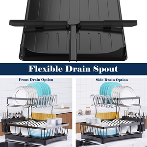 Organizador de Platos y Tazones de 2 Niveles, Ajustable, Escurridor de Vajilla para Cocina, Organizador de Secado para Encimera de Cocina - Product Image 2