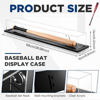 Boîte de présentation pour batte de baseball, support mural ou de bureau avec couvercle anti-poussière et support pour batte