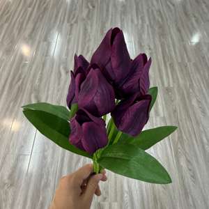 <span class=keywords><strong>Tulipanes</strong></span> artificiales de tacto real Decoración de floristería realista hecha a mano para el Día de San Valentín Graduación de Acción de Gracias Día DE LA Madre - Product Image 3