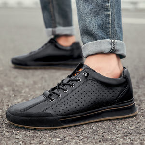 Nuevos Zapatos de Cuero Genuino para Hombre de Primavera, Mocasines Casuales Transpirables Blancos con Suela de Goma y Control de Red para Conducir, Combinables con Todo - Product Image 5