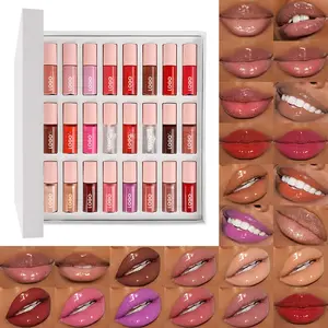 Mini Lipgloss Set Wholesale Professional 24pcs Matte Liquid Lipstick Kit Customized Lip Gloss Kit
