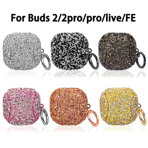 Coque Électroplaquée Scintillante en Gros pour Samsung Galaxy Buds 3 3Pro 2 2Pro Pro Live FE, Housse PC+Zircon - Product Image 3
