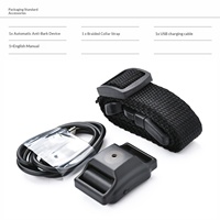 Collier anti-aboiement pour chien en polyester, mini et léger, étanche IPX7, avec batterie rechargeable, entraînement sonore/vibratoire pour une utilisation sûre