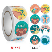 Vente directe d'autocollants d'encouragement pour enfants étiquettes d'animaux mignons jouets de dessin animé autocollants décoratifs