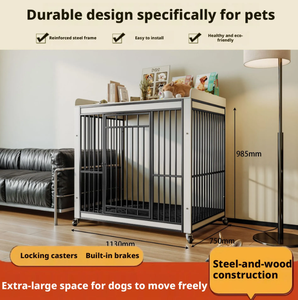 Maisonnette pour chien en bois d'intérieur populaire, type villa, <span class=keywords><strong>avec</strong></span> toilettes intégrées, pour chiens de grande et moyenne taille Zturn ZT LEO051 - Product Image 3