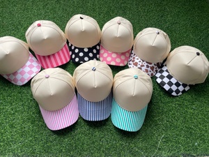 Cappello da Baseball Personalizzato con Ricamo a Righe Rosa <span class=keywords><strong>e</strong></span> Bianche, Cappello Hip-hop in Tela a 5 Pannelli per Donne, Regolabile, Alta Qualità, <span class=keywords><strong>Natale</strong></span> - Product Image 1