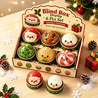 Cadeaux promotionnels mignons de style Noël, bonhomme de neige, Père Noël, boîte mystère en résine PVC, jouets souples anti-stress pour soulager l'anxiété