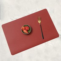 Ensemble de sets de table et de sous-verres en cuir écologique de style classique, double face, avec couleur personnalisée pour la maison, la cuisine, la table à manger