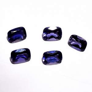 Lot de 10 pierres précieuses naturelles en Iolite bleue, taille coussin, facettées, pierres de cristal précieuses en vrac pour la fabrication de bijoux faits à la main - Product Image 1