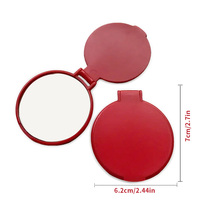 Miroir de poche en métal double face personnalisé avec logo souvenir, rond, doré, miroir compact de maquillage avec sac en velours